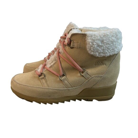 Sorel Women’s Leather Lace Boots Faux Fur Sz 11 - Picture 5 of 9